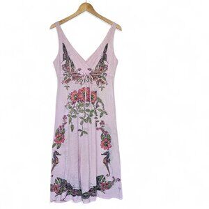 Butterfly Dropout Dress Size L Pink Floral Butterfly Seahorse Burnout Babydoll